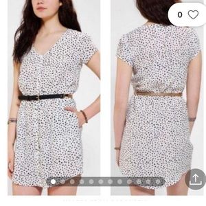 Kimchi Blue - Black White Sabrina Button Front Short Sleeve Mini Dress